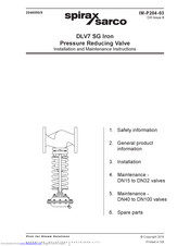 Spirax Sarco DLV7 Installation And Maintenance Instructions Manual