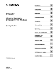 Siemens Sitrans F Series Operating Instructions Manual