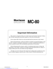 Horizon Fitness MC-80 Manual