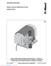 ProMinent alpha ALPc 0417 Operating Instructions Manual