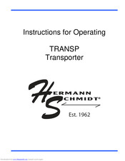 Hermann Schmidt TRANSP Instructions For Operating Manual