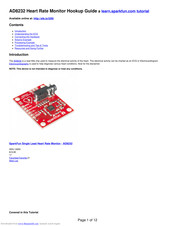 Sparkfun Electronics AD8232 Hook-Up Manual