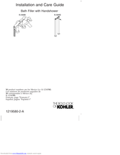 Kohler K-18492 Installation And Care Manual