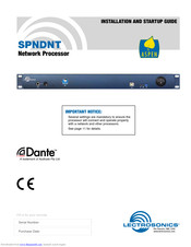 Lectrosonics SPNDNT Installation And Startup Manual