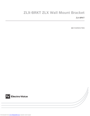 Electro-Voice ZLX-BRKT Installation Note