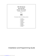 Roger PRT64EM-VP Installation And Programming Manual