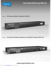 osprey video MVS-16 Start Manual