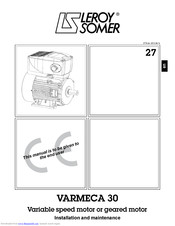 Leroy-Somer VARMECA 30 Installation And Maintenance Manual