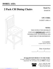 Dorel Asia DA6853C Instruction Booklet
