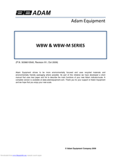 Adam Equipment WBW-M Series Short Manual