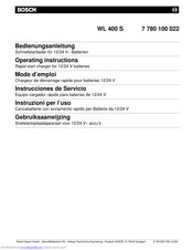 Bosch WL 400 S Operating Instructions Manual
