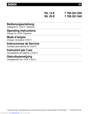 Bosch WL 20 E Operating Instructions Manual