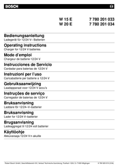 Bosch W 15 E Operating Instructions Manual