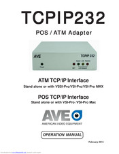 AVE ATM Interface TCPIP232 Operation Manual