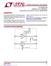 Linear Technology LTC6430-20 Demo Manual