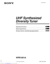 Sony WRR-801A Operating Instructions Manual