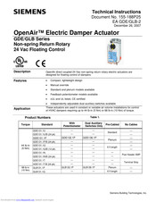 Siemens OpenAir GDE131.1U/B Technical Instructions