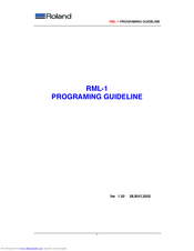 Roland RML-1 Programming Manuallines