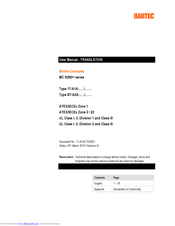 Bartec B7-A2A.- Series User Manual
