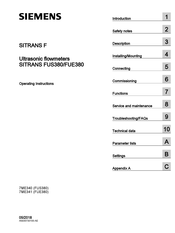 Siemens SITRANS FUS380 Operating Instructions Manual