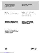 Bosch ETT 223 Operating Instructions Manual