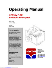 HYCON HPP18V FLEX Operating Manual