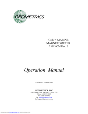 GEOMETRICS G-877 Operation Manual
