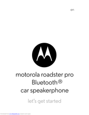 Motorola Roadster pro Quick Start Manual