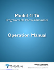 Valhalla 4176 Operation Manual