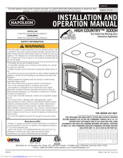 Napoleon HIGH COUNTRY 3000H Installation And Operation Manual