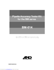 AND BM-014 Instruction Manual