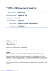 TEKTELIC COMMUNICATIONS Kona All-in-One Home Sensor Series User Manual