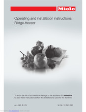 Miele KFN 29683 D obsw Operating And Installation Instructions