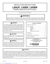 Airease L85UFC104V20 Installation Instructions Manual