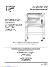 Duke FBB-EC-208 Installation And Operation Manual