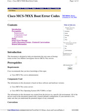 Cisco MCS-78 Series Error Code List