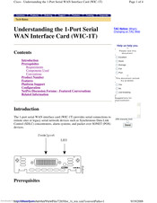 Cisco WIC-1T Quick Start Manual