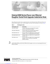 Cisco WS-F6K-FE48X2-AF Installation Notes