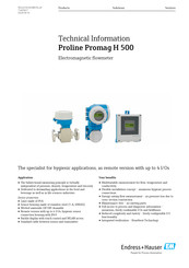 Endress+Hauser Proline Promag H 500 Technical Information