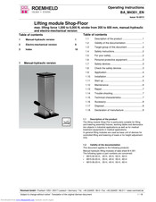 Roemheld Shop-Floor Operating Instructions Manual