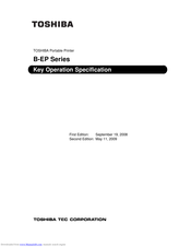 Toshiba B-EP Series Key Operation Specification