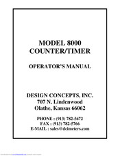 DESIGN CONCEPTS 8000 Operator's Manual