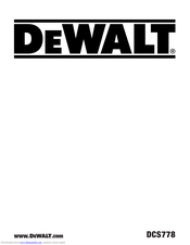 DeWalt DCS778 Manual