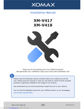 Xomax XM-V417 Installation Manual