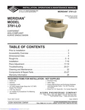 Acorn Meridian 3791-LO Installation, Operation And Maintenance Manual