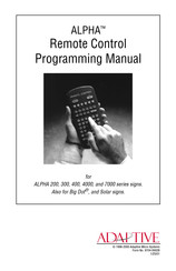 Adaptive ALPHA 7000 Series Programming Manual