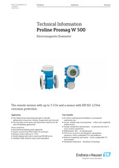 Endress+Hauser Proline Promag W 500 Technical Information