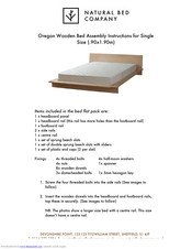 Natural Bed Company Oregon Single Assembly Instructions