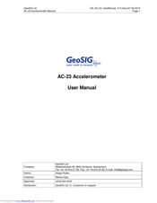 GeoSIG AC-23 User Manual