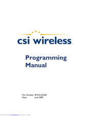 CSI Wireless Vector Sensor Programming Manual